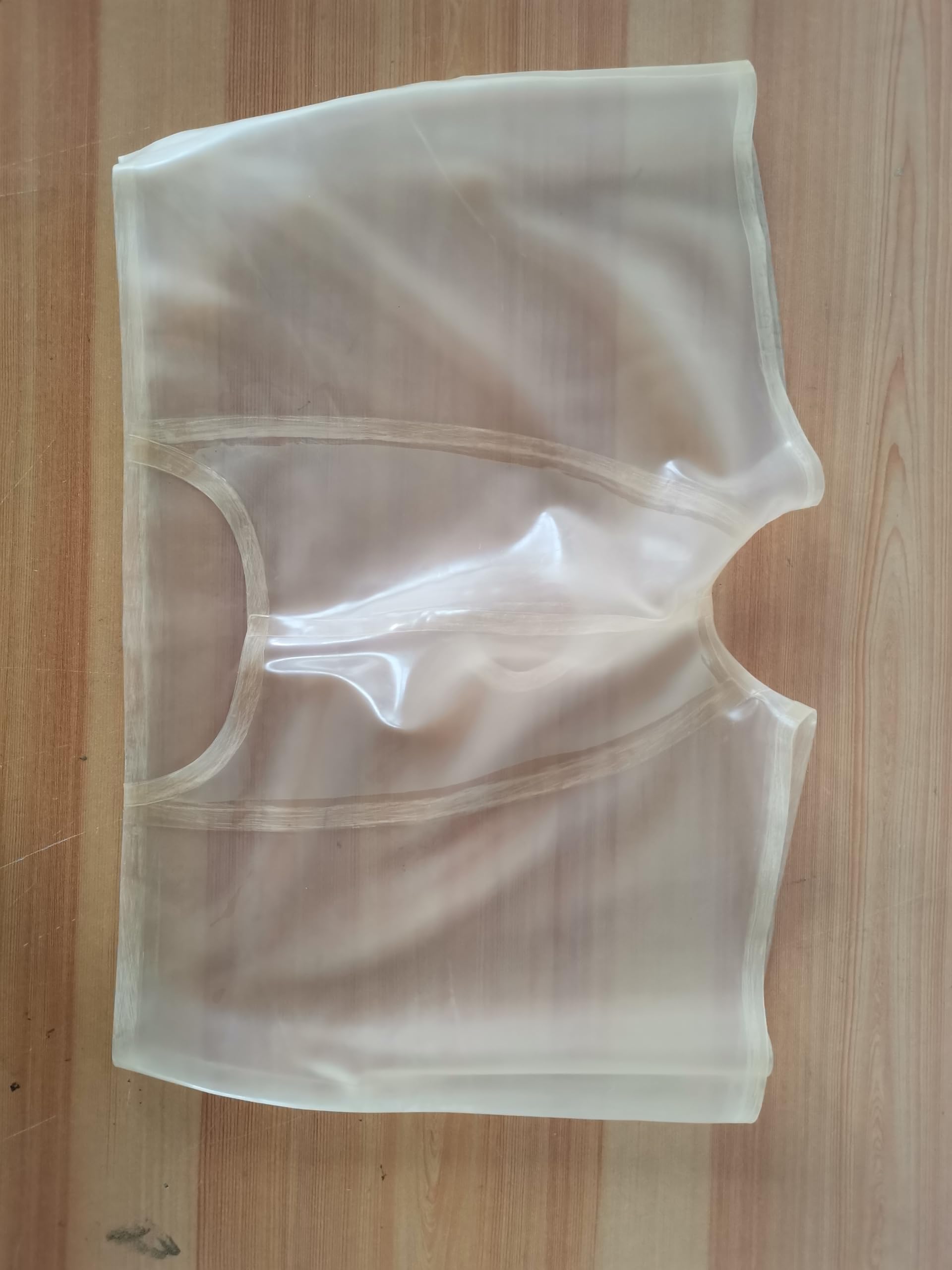 MFMYEE Hommes Transparent Fait à la Main Épaissir Latex Fétiche Exotique sous-vêtements Hommes Slips Shorts