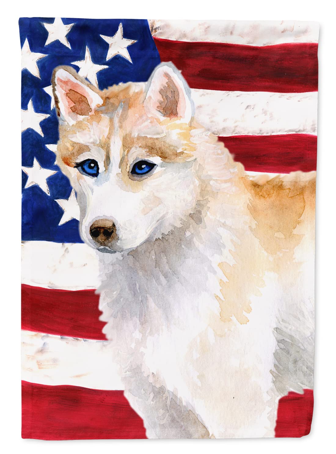 Husky Sibérien drapeau américain grand format en toile pour maison