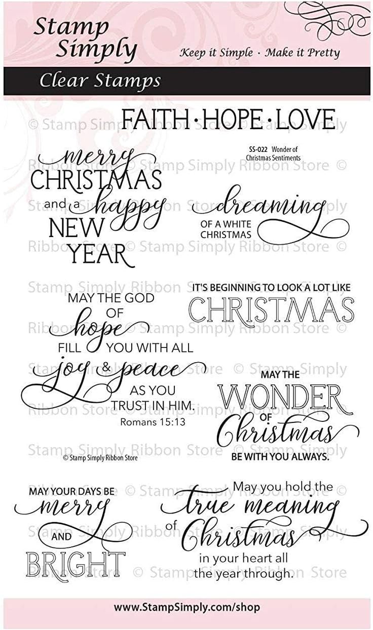 Clear Stamps Wonder of Christmas Sentiments Christian Religious 4x6 Inch Sheet - 8 Pieces