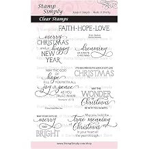 Clear Stamps Wonder of Christmas Sentiments Christian Religious 4x6 Inch Sheet - 8 Pieces