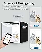 Vista 6 de Caja de luz de estudio fotográfico mini de Puluz, kit de tienda de fotos portátil, carpa plegable para fotografía con CRI >95, 104 luces LED y 6