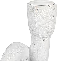 Vista 5 de Portavelas de doble cono escultórico moderno, color blanco