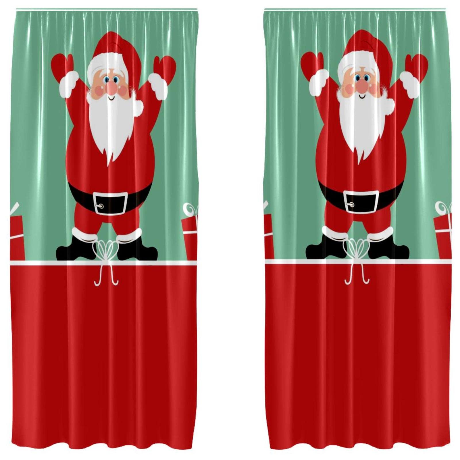 Rideaux occultants pour chambre Père Noël 140x213 cm à oeillets