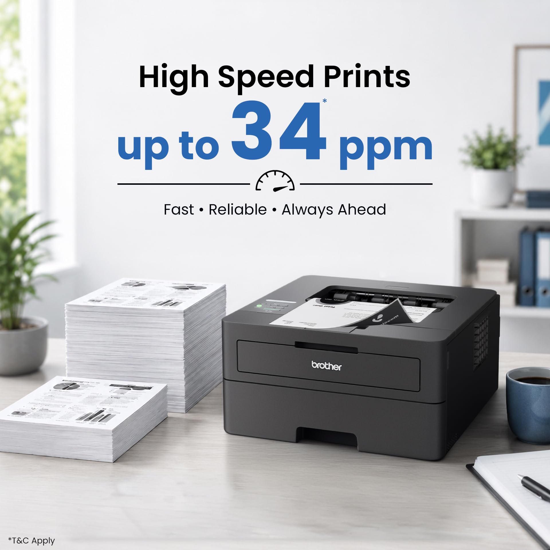 Brother HL-L2460DN Auto-Duplex-Monochrom-Laserdrucker, 34 Seiten/Minute, LCD-Display, 128 MB Speicher, LAN, USB, 250-Blatt-Papierfach, Schwarz