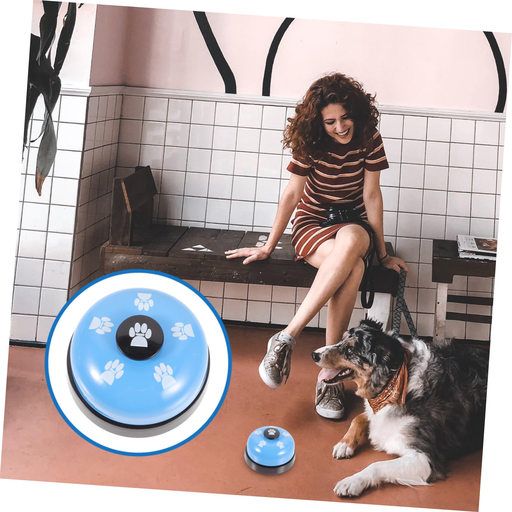 BESPORTBLE Dog Pet Training Press Bell for Dogs Plastic Material Sturdy Easy to Use