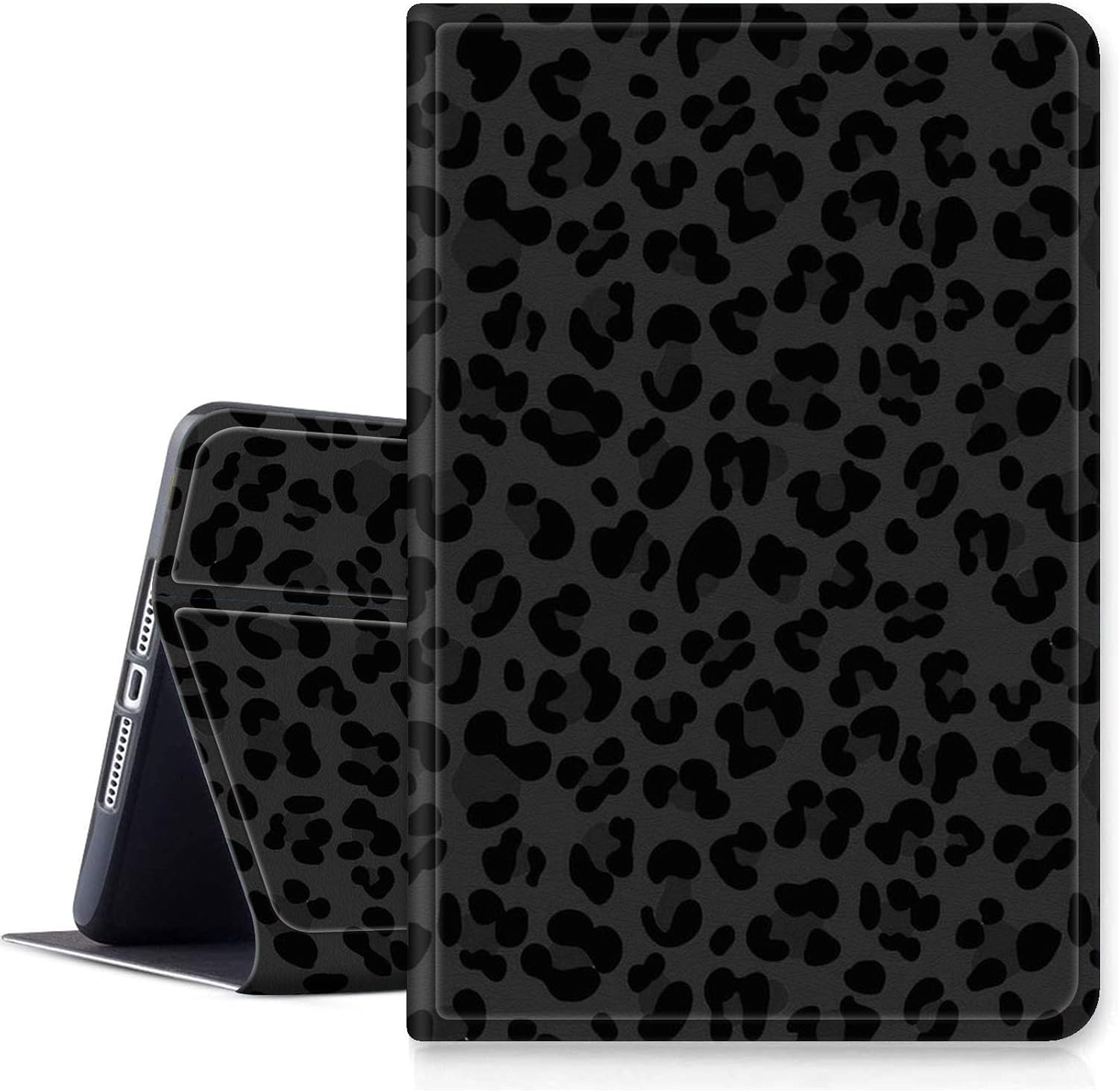 for Fire Hd 10 Tablet Case 11th/13th Generation 2021/2023 Release,Hybrid Slim Multi-Angles Stand Cover for Kindle Fire HD 10 Plus 11th Gen,Auto Wake/Sleep- Black Leopard Print
