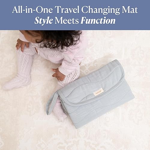 Miniatura 6 de Toddlekind Mini Maven - Cambiador portátil – Embrague de pañales de viaje para bebés, algodón orgánico y resistente al agua, cambiador de pañales