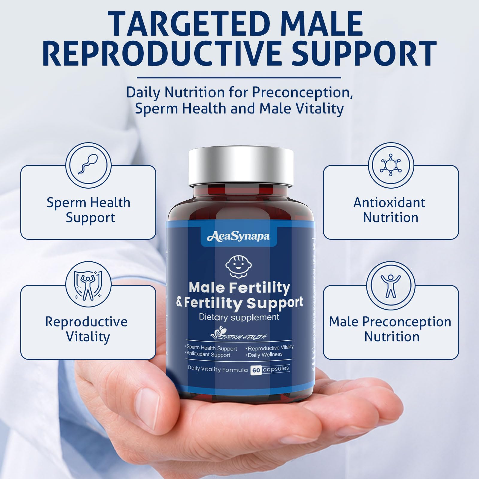 Male Fertility Supplements for Men, 10-in-1 Preconception Formula, 60 Caps — Amazon image 2
