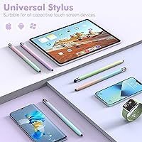 Vista 6 de 5 piezas de lápices táctiles, lápiz táctil 2 en 1 de alta sensibilidad capacitiva para pantalla táctil para iPad, iPhone, Android, Samsung, Tablets