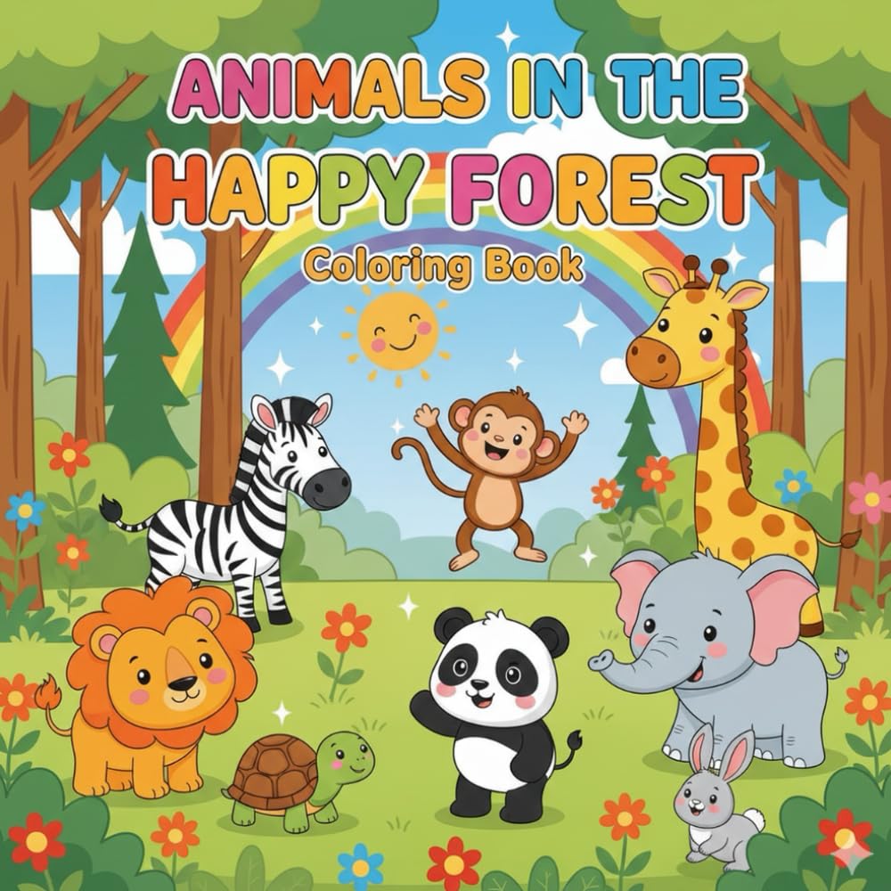 Animals in the Happy Forest: 25 Alphabet Animal Coloring Pages + 7 Fun Mini Activities for Kids Ages 3–7