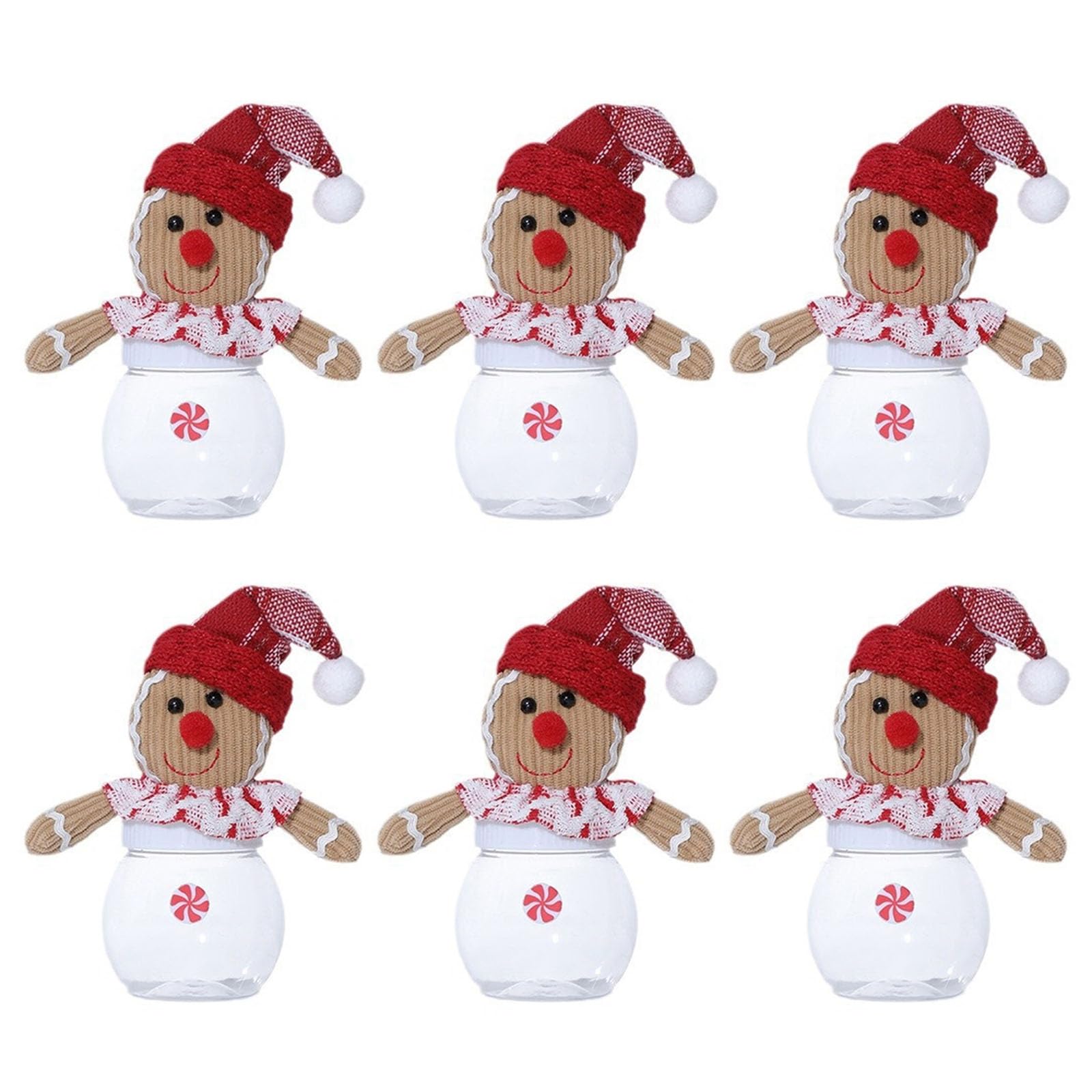 Tsophreniq Of 6 Christmas Gingerbreads Candy Holders Gingerbreads Shape Christmas Candy Boxes for Holiday Present Fabric Box