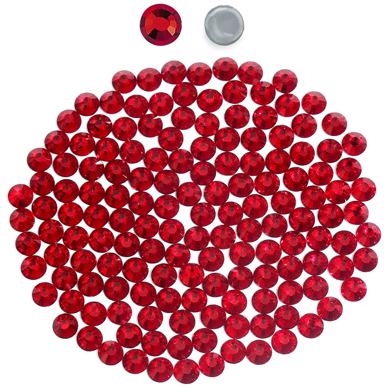 Rhinestones Flatback Rhinestones Hotfix Rhinestones Glass Round Crystals Gems for Crafts Clothes Shoes Bag DIY Decoration Dark Siam (SS20/4.8MM/1440pcs) — image 1