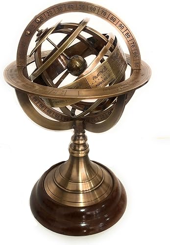 Globo de esfera náutica armilar de latón grabado