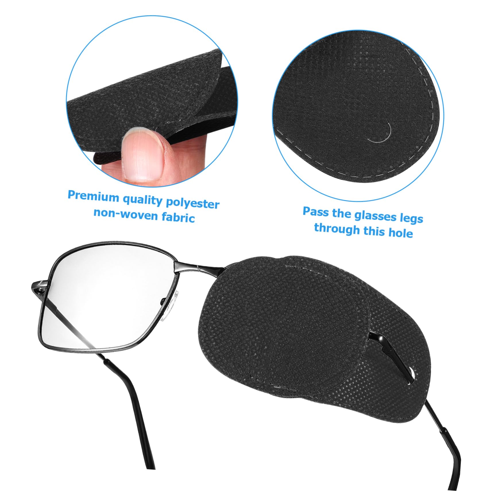 12 Oculares Reutilizables para Ojos Ambliopía y Estrabismo, de Tela No Tejida, Cómodos y Fáciles de Usar, Adecuado para Casa y Viajes
