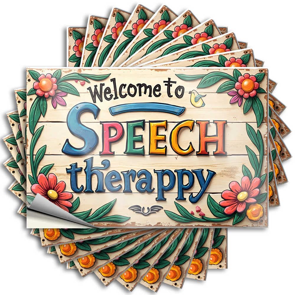Tattoos Stitch | Funny Case Welcome to Speech Therapy: A Colorful Floral Welcome Sign for Motorcross(12X18CM)