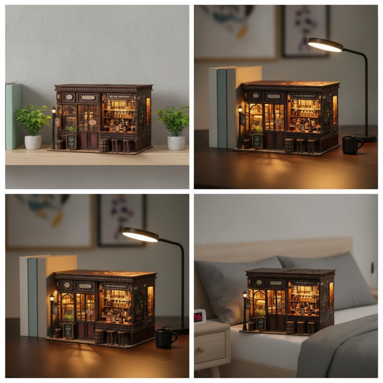 Miniatur Taverne Detailliert 3D Holzpuzzle Dekorativ Bastelset aus Holz für Erwachsene, Schreibtisch
