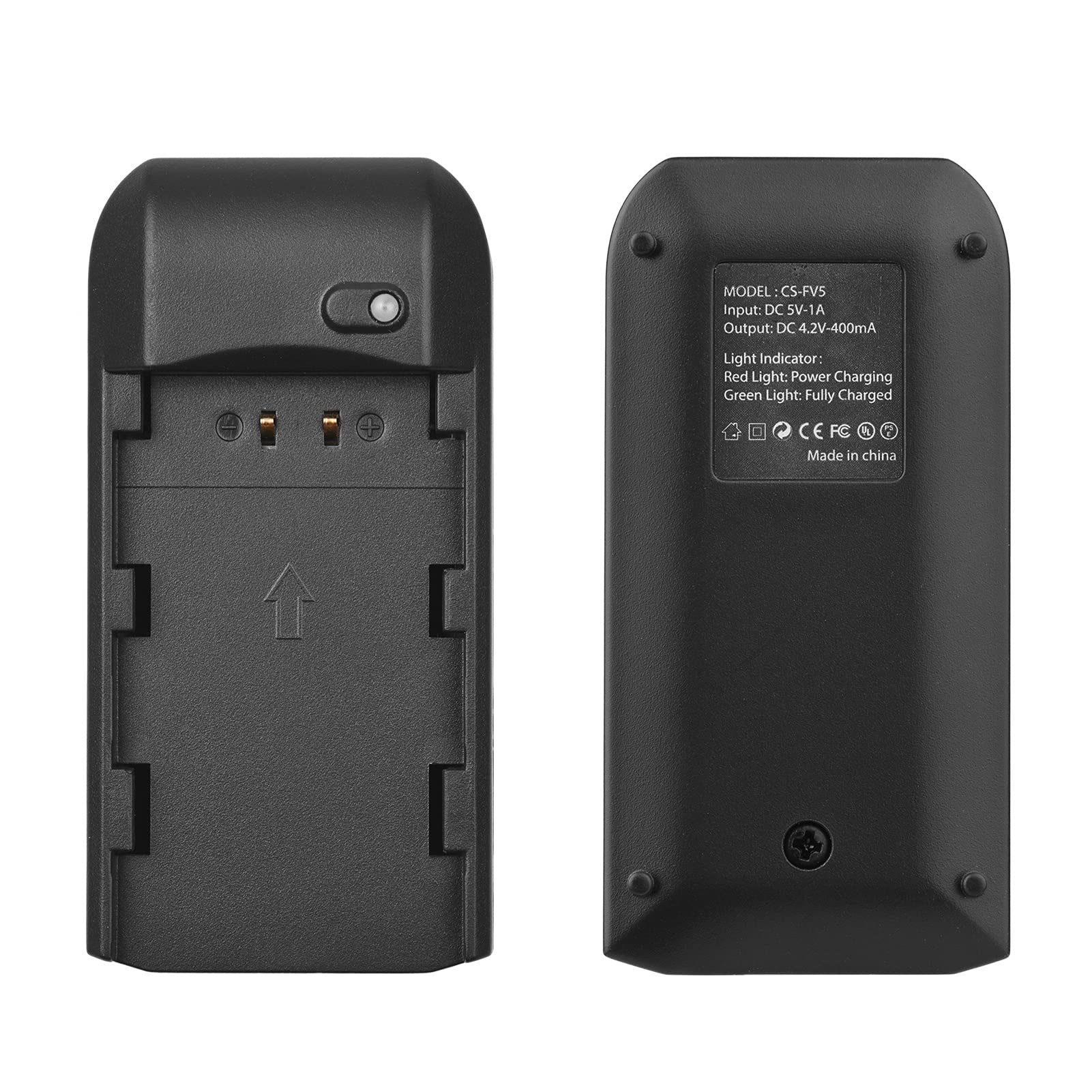 Amazon | NP-FV5バッテリー充電器（LEDインジケーターライト付き）+2個