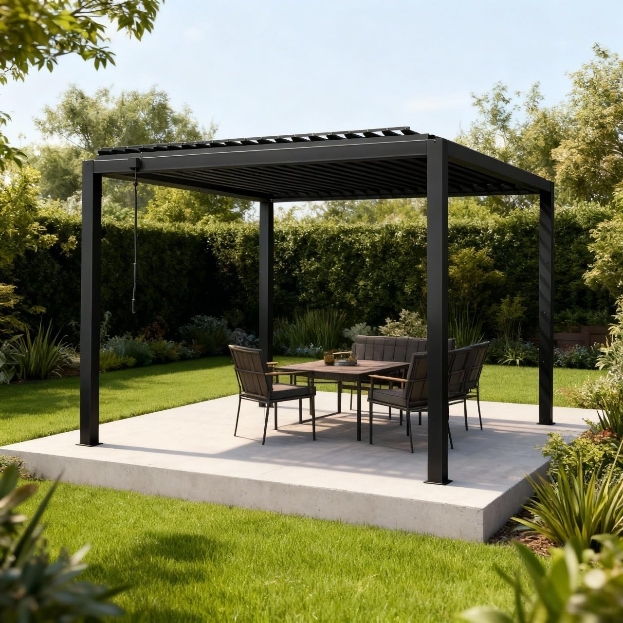 Pergola bioclimatica "Afrodite" in acciaio 3x4 m (Grigio)