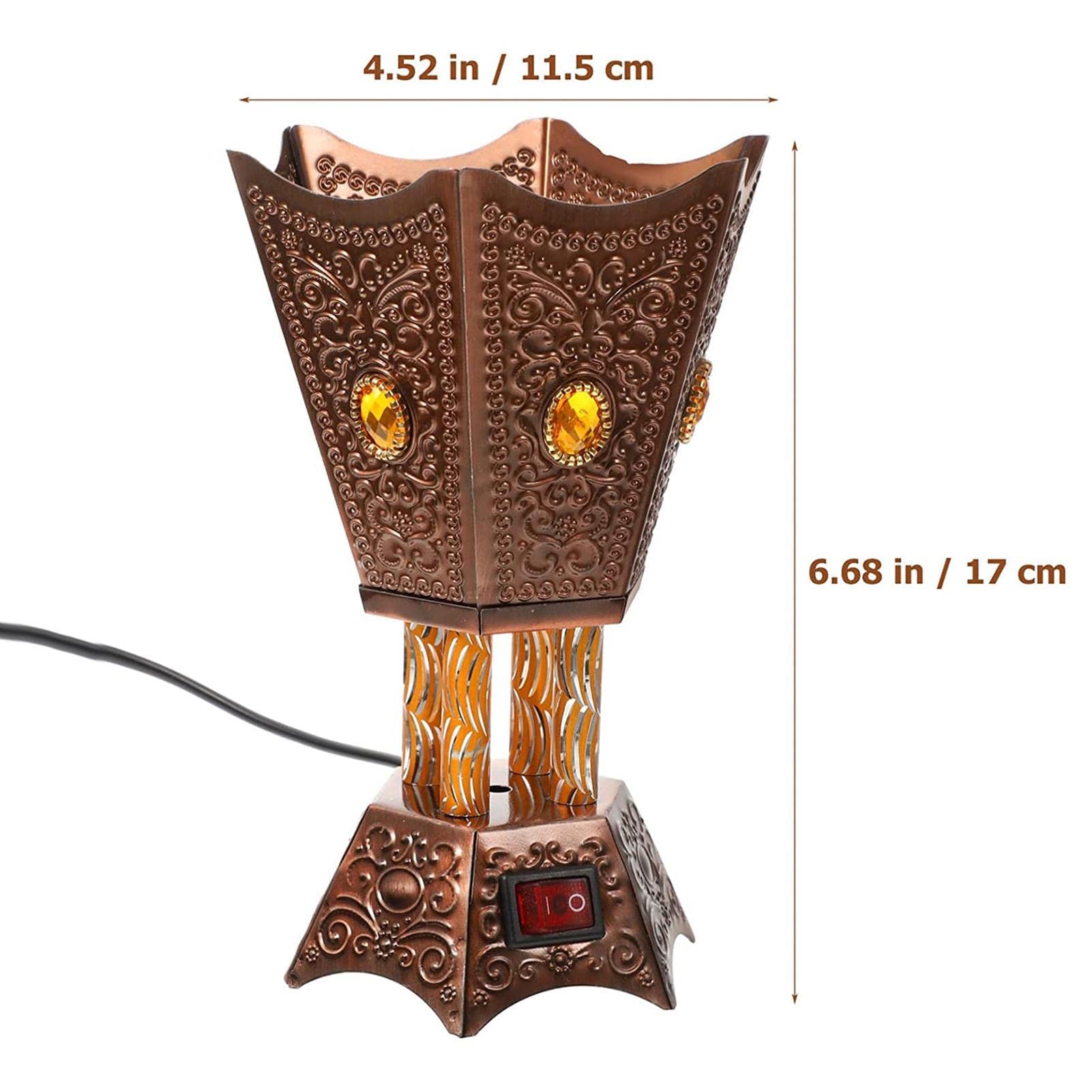 Exceart Bruciatore di incenso elettrico in ferro dorato - Elegante