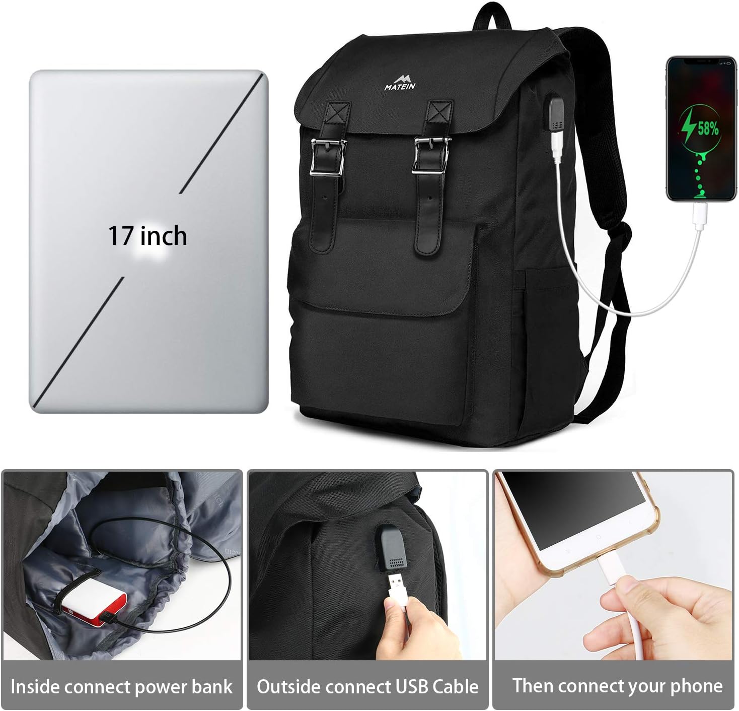 One-Day Sale: Up to 40% Off MATEIN Travel Laptop Backpack, Large School outdoor Rucksack Backpack for Men Women,Lightweight Bookbag with USB Charging Port,Casual Hiking Daypack Fit 17 Inch Laptop (Black) 🔥 Flash Sale MATEIN Travel Laptop Backpack, Large School outdoor Rucksack Backpack for Men Women,Lightweight Bookbag with USB Charging Port,Casual Hiking Daypack Fit 17 Inch Laptop (Black)