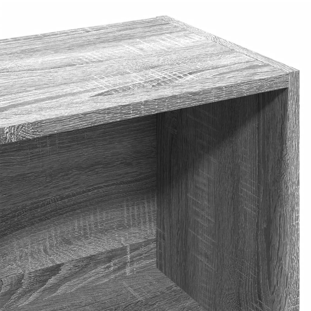 Estantería gris Sonoma 57 × 28,5 × 107,5 cm, material de madera, 6 estantes, 90 kg, estrecha para salón, oficina, dormitorio