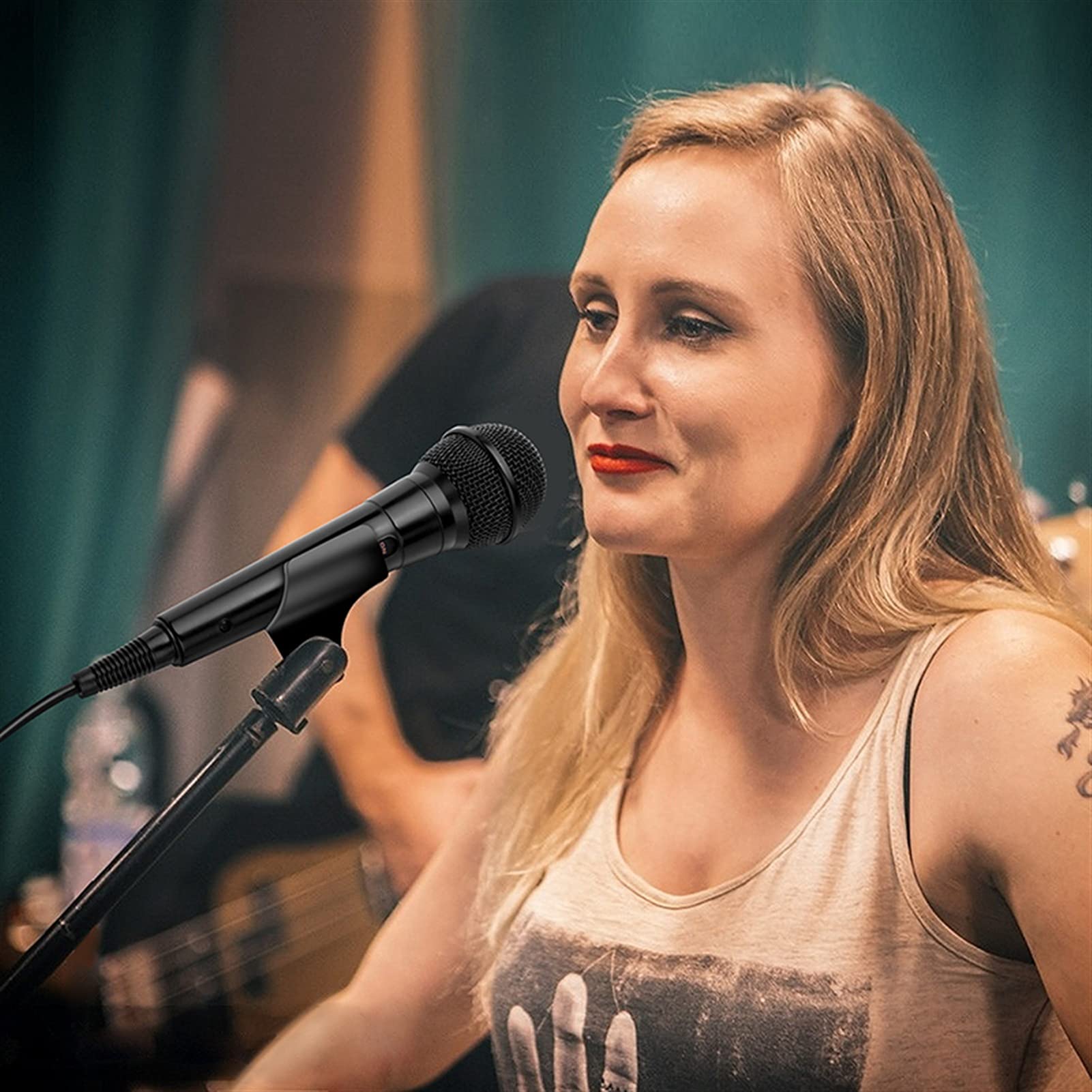 mikrofon profesjonalny kabel dynamiczny mikrofon karaoke do śpiewania, metalowy ręczny mikrofon kompatybilny z maszyną do karaoke, głośnikiem, wzmacniaczem, mikserem mikrofonem