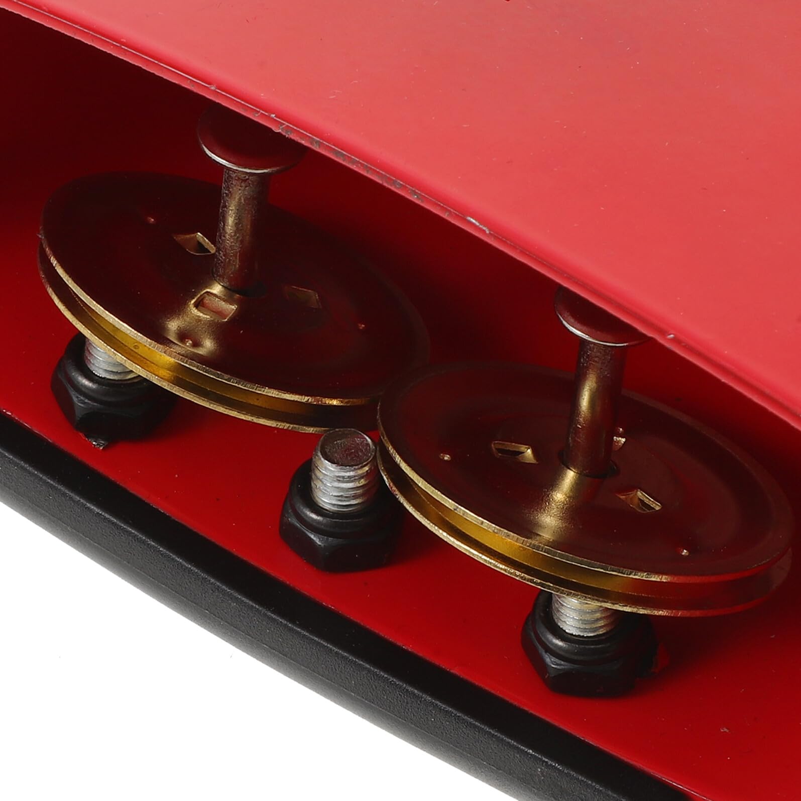 FRCOLOR Metal Cowbell Accessory con Striscia Mute Resistente Campanaccio Rosso Montabile per Batteria Strumento Percussione con Suono Nitido e Facile per Musicisti