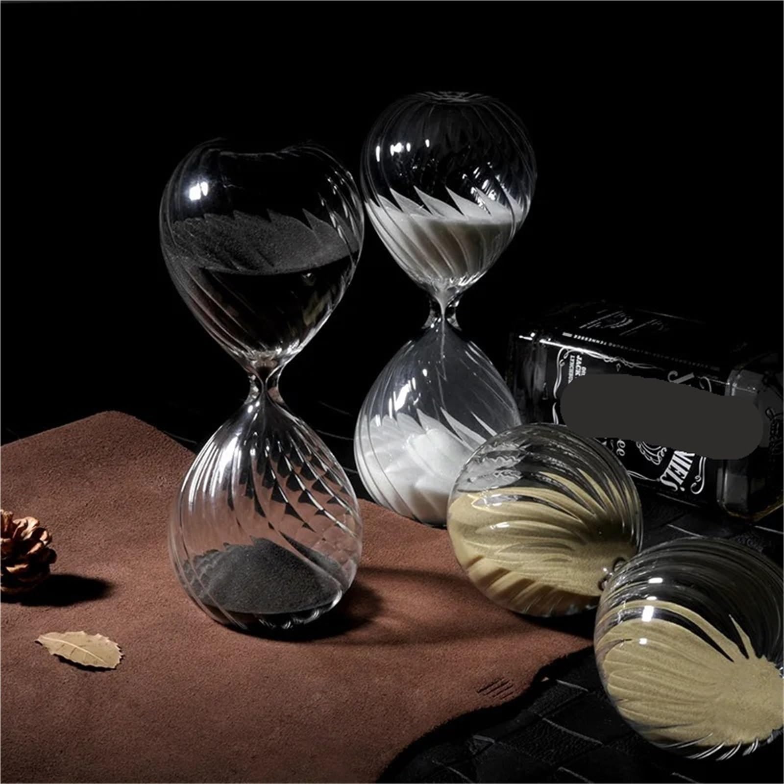 MRKU Sanduhr, 2er-Pack, transparentes Glas, Bunte Sanduhren, Heimdekoration, Ornamente, Geburtstag