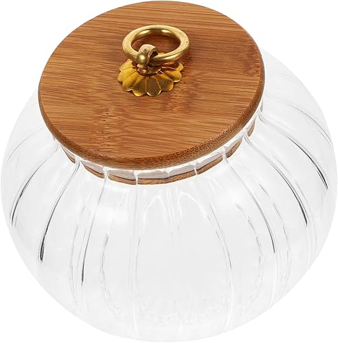 DOITOOL Frutos secos Cereales Recipientes de calabaza en forma de recipiente hermético de arroz sellado de cocina Madera transparente Granos secos