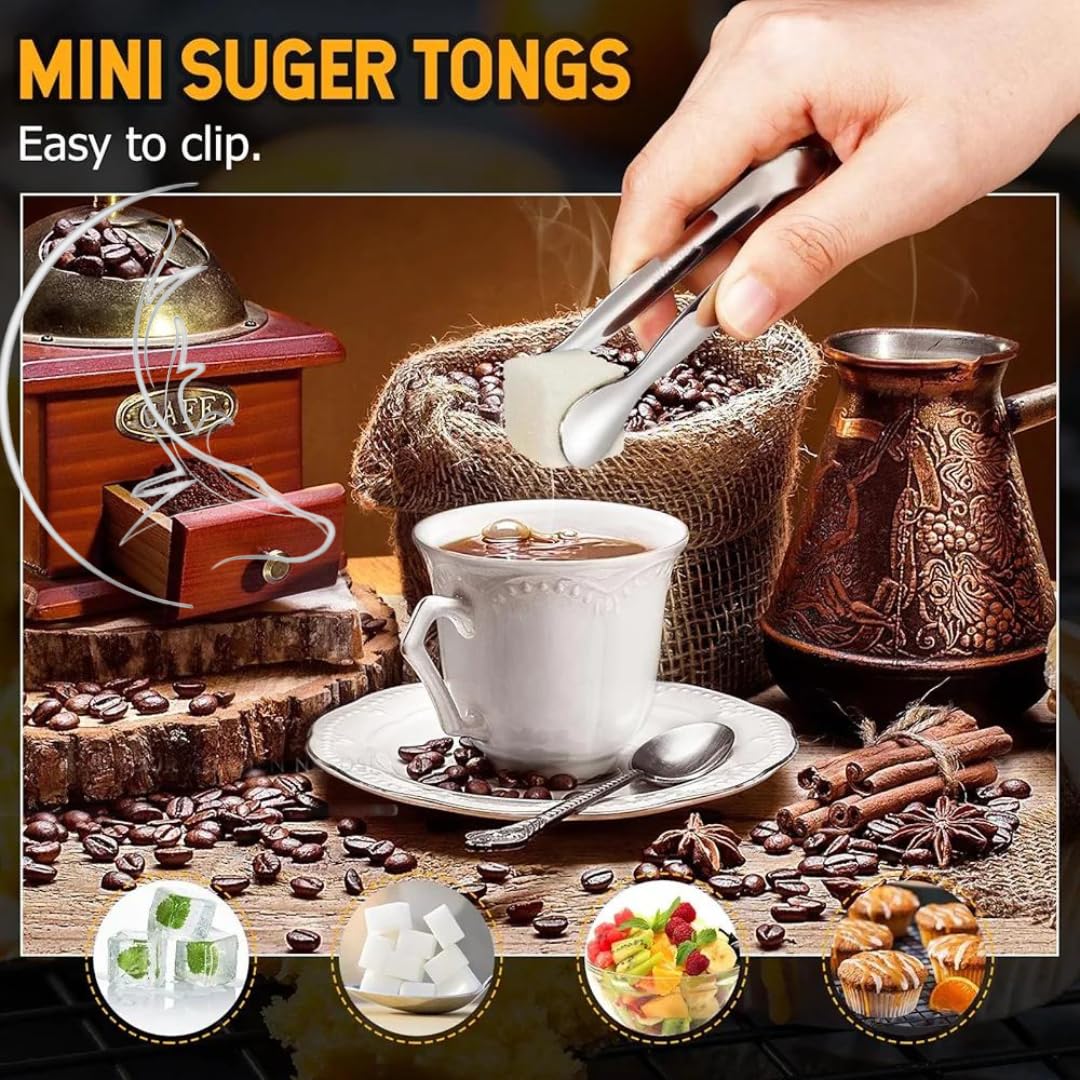 Mini Stainless Steel Serving Tongs - Perfect for Parties! -5