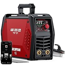 ARCCAPTAIN Saldatrice Elettrodo iControl ARC205 Pro (Controllo APP) 205Amp ARC, Lift TIG saldatrice, display a LED, IGBT Inverter 230V MMA saldatore con avvio a caldo, forza d’arco, e Anti-Stick