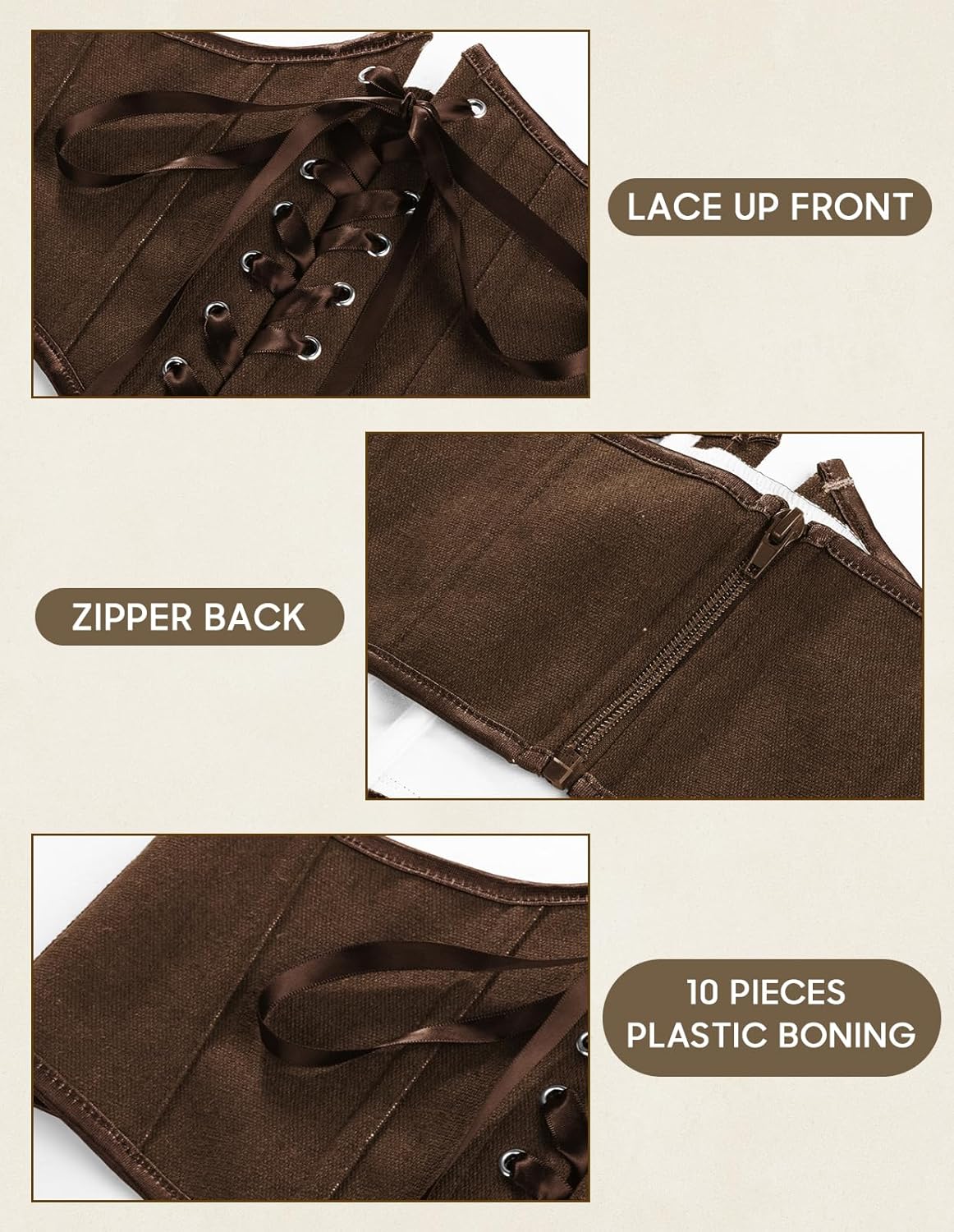 Scarlet Darkness Women's Corset Belt Renaissance Corset Lace Up Underbust Boned Waist Belts - Image 2