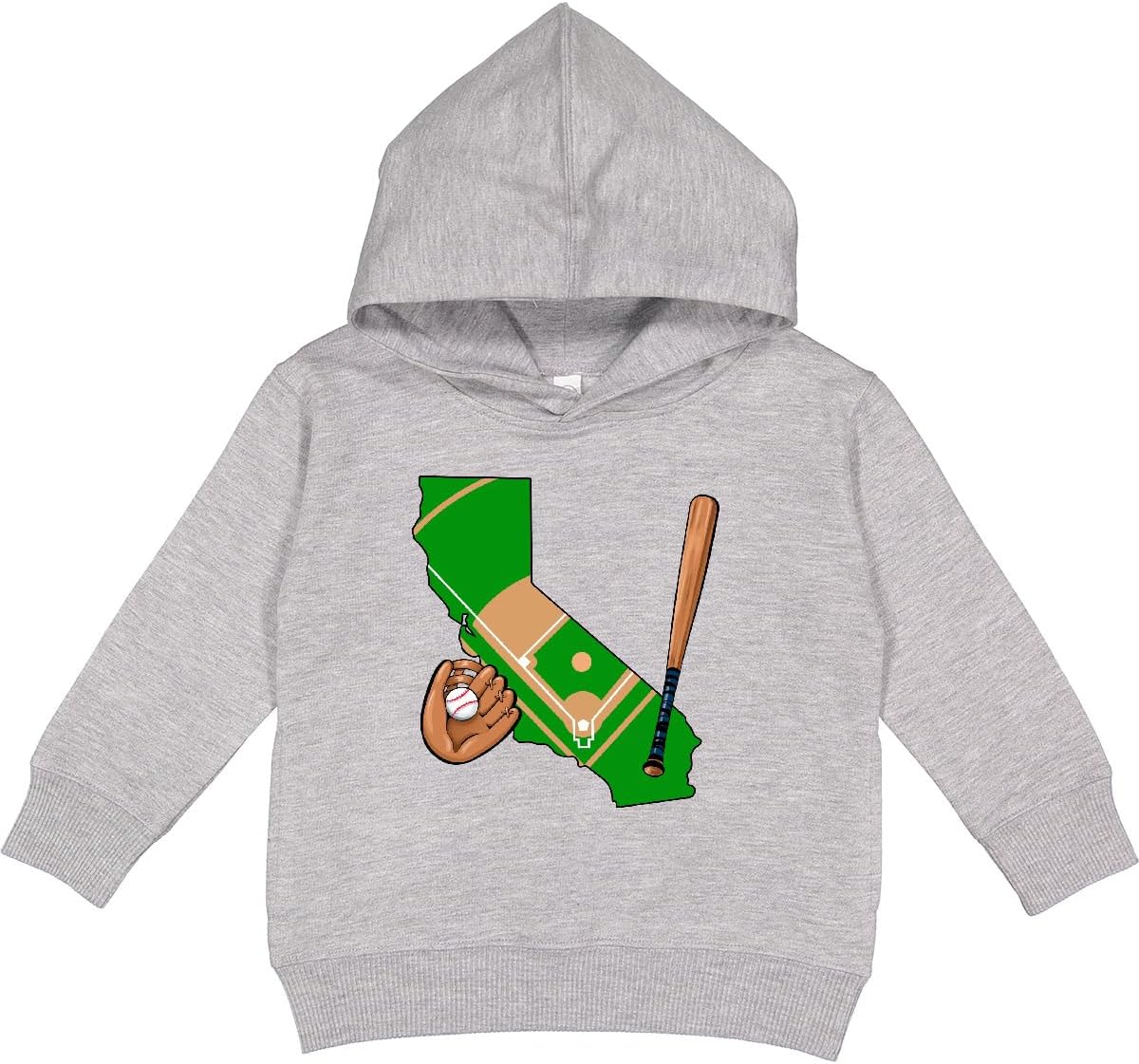 inktastic California Baseball Diamond with Bat and Glove Toddler Hoodie