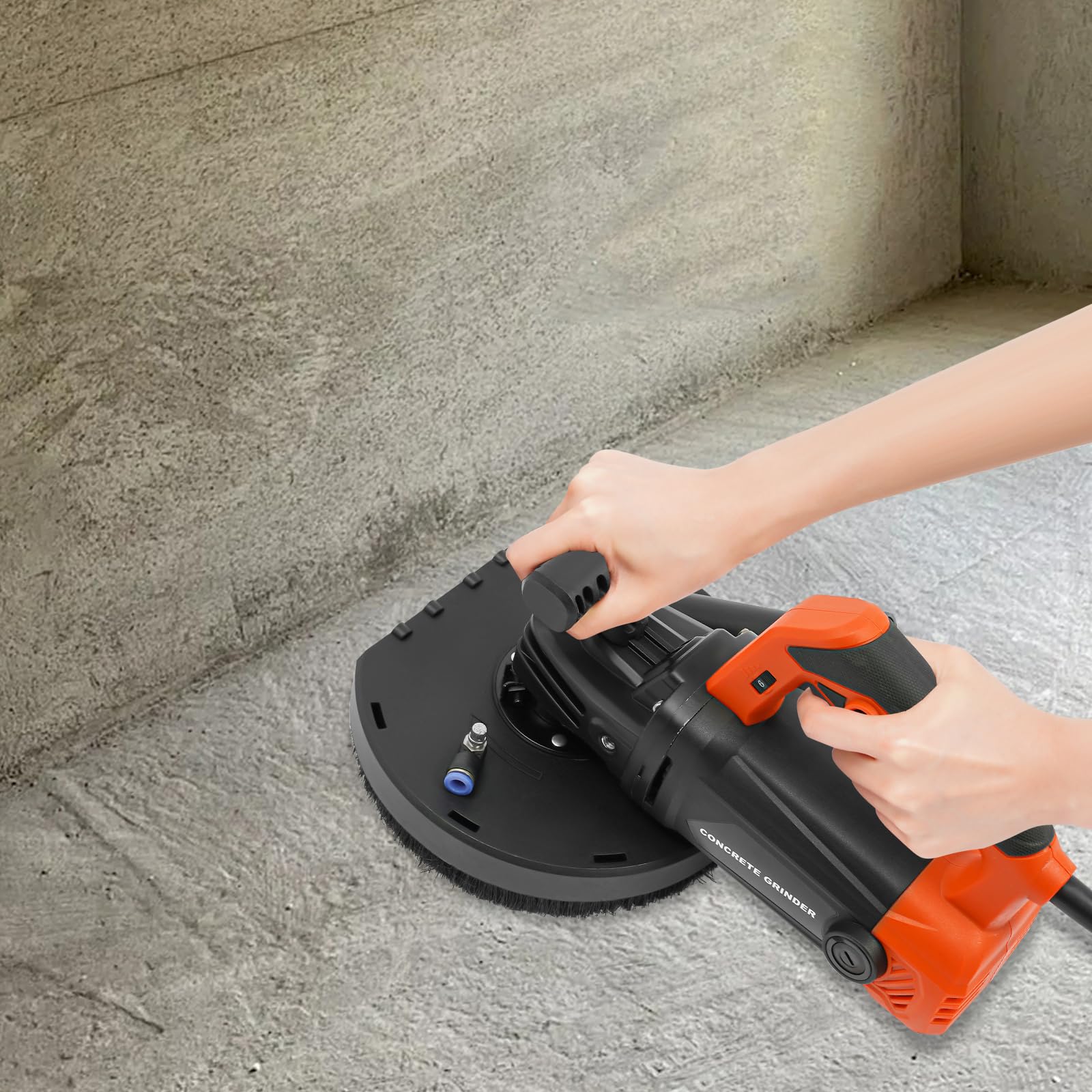 Szlifierka do powierzchni betonu, silnik 5000 W, zestaw szlifierek kątowych z osłoną przeciwpyłową, diamentowa tarcza szlifierska 125 mm, prędkość obrotowa biegu jałowego 2200-4800 obr./min do