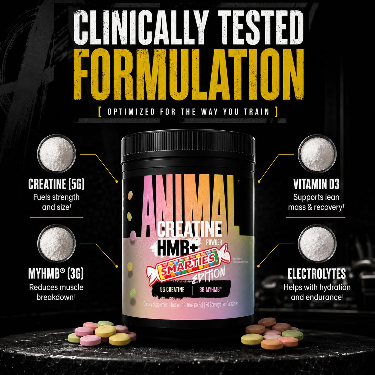 Animal Creatine Monohydrate HMB+ for Men & Women | Smarties 30 Servings — Amazon image 5
