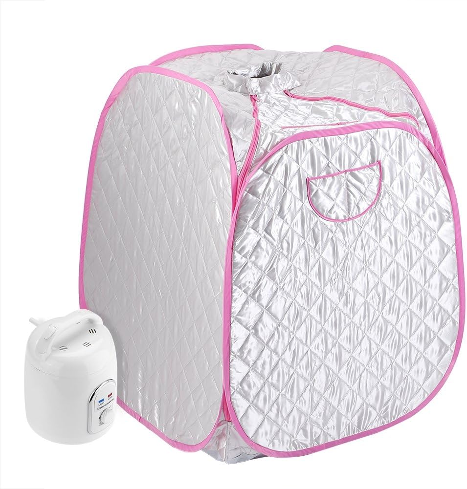 1.5L Portable Sauna Spa Steamer, Foldable Sauna Spa Machine Home Tent Steamer Portable Sauna Pot Machine for Home Personal Spa and Indoor Body Slimming Therapy(UK220v)