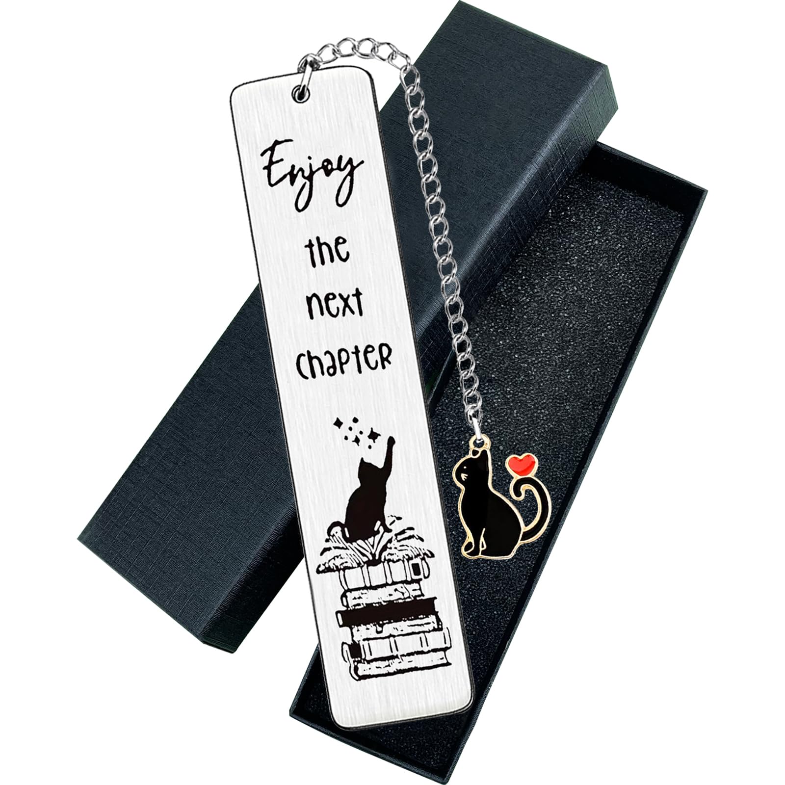 Personalised Bookmarks for Women Cute Inspirational Reading Gifts - Mum’s Day Gifts for Male Female (Cat Pendant)