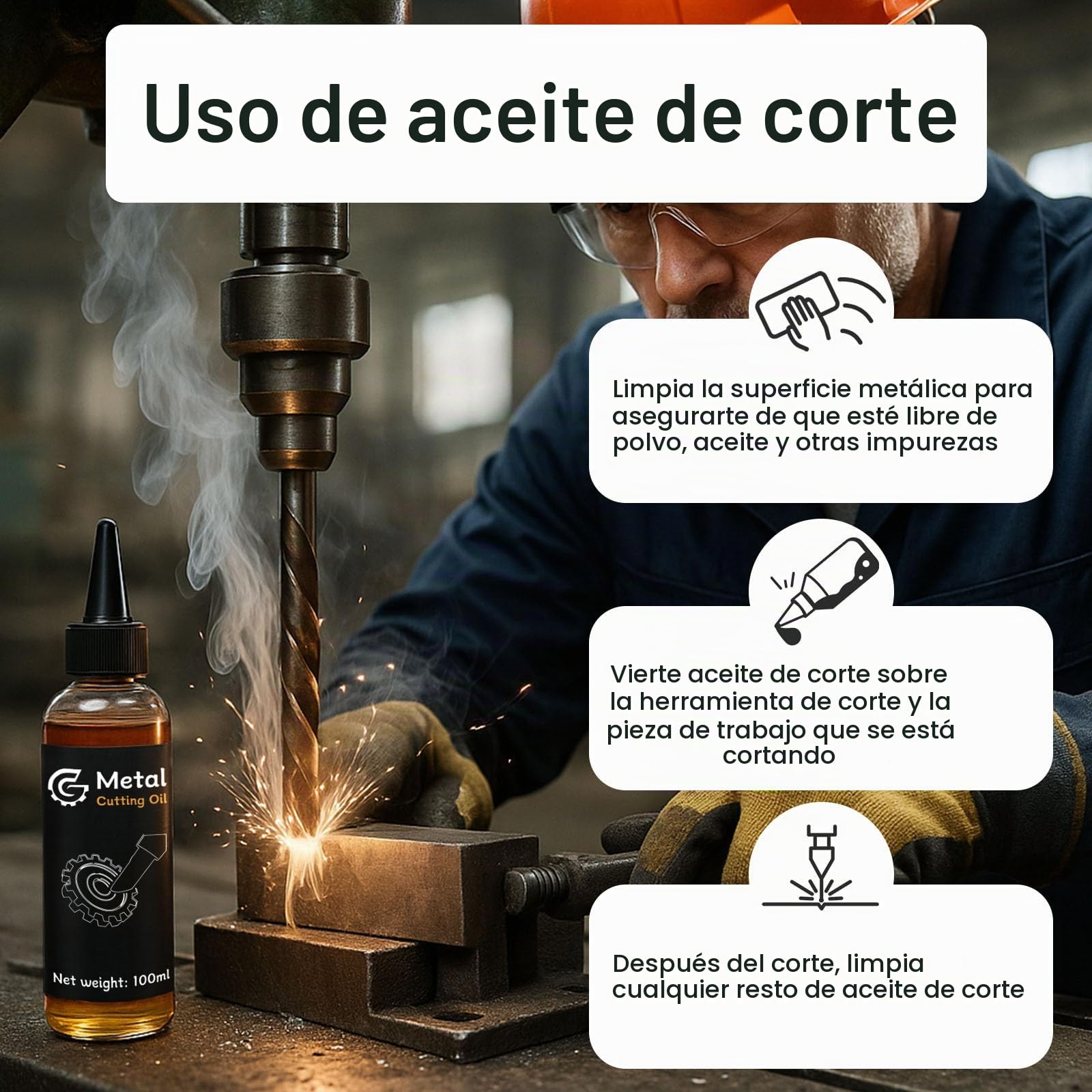 1DFAUL Aceite de corte de 200 ml para taladrar metal, fluido de corte para taladrar, reduce la fricción y la deformación térmica, prolonga la vida útil de la herramienta, para acero inoxidable y