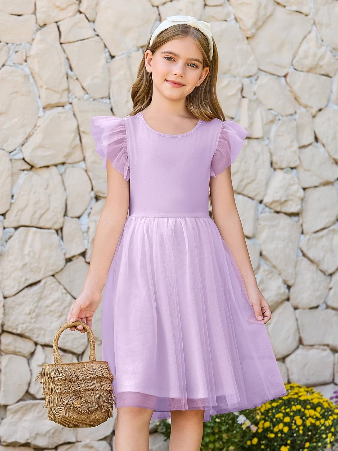 Haloumoning Girls Tulle Dress Kids Summer Backless Flower Girl Dress for Birthday Party 5-14Y - Image 5