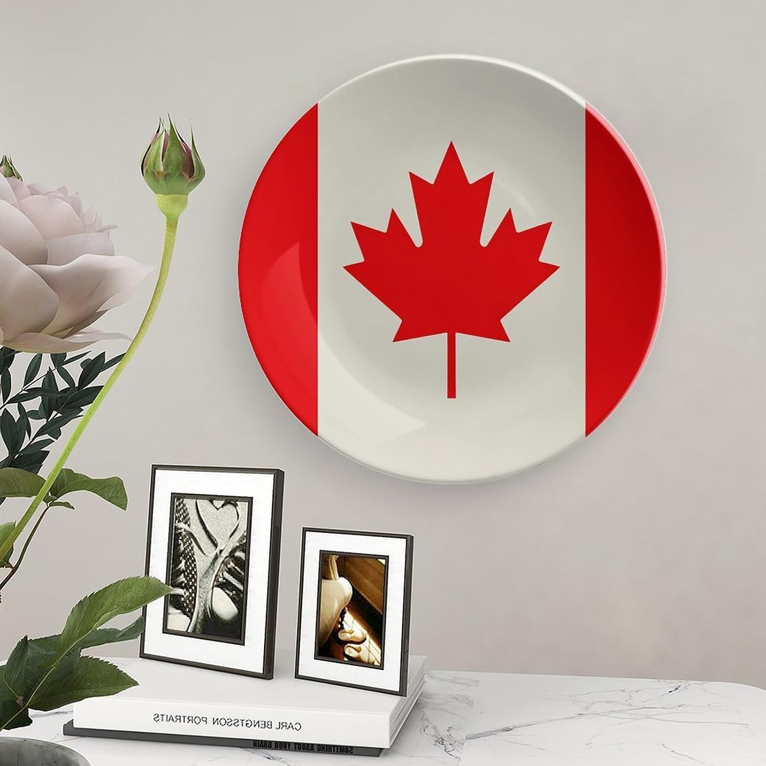 Retro Canada Flag Pattern Bone China Decorative Plate Ceramic Plates image 5