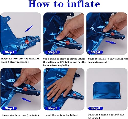 Miniatura 3 de Globo gigante de 40 pulgadas, color azul marino del número 3, globos de aluminio de Mylar con helio para fiestas de cumpleaños, decoraciones de