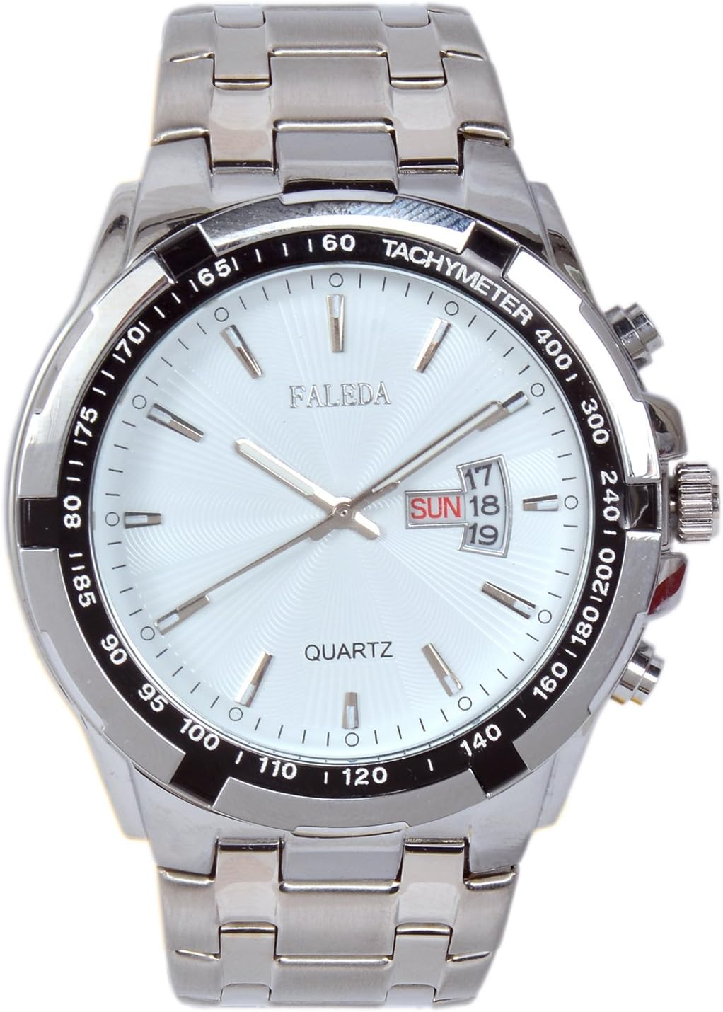 Faleda White 9020CW Silver Analog Formal for Men
