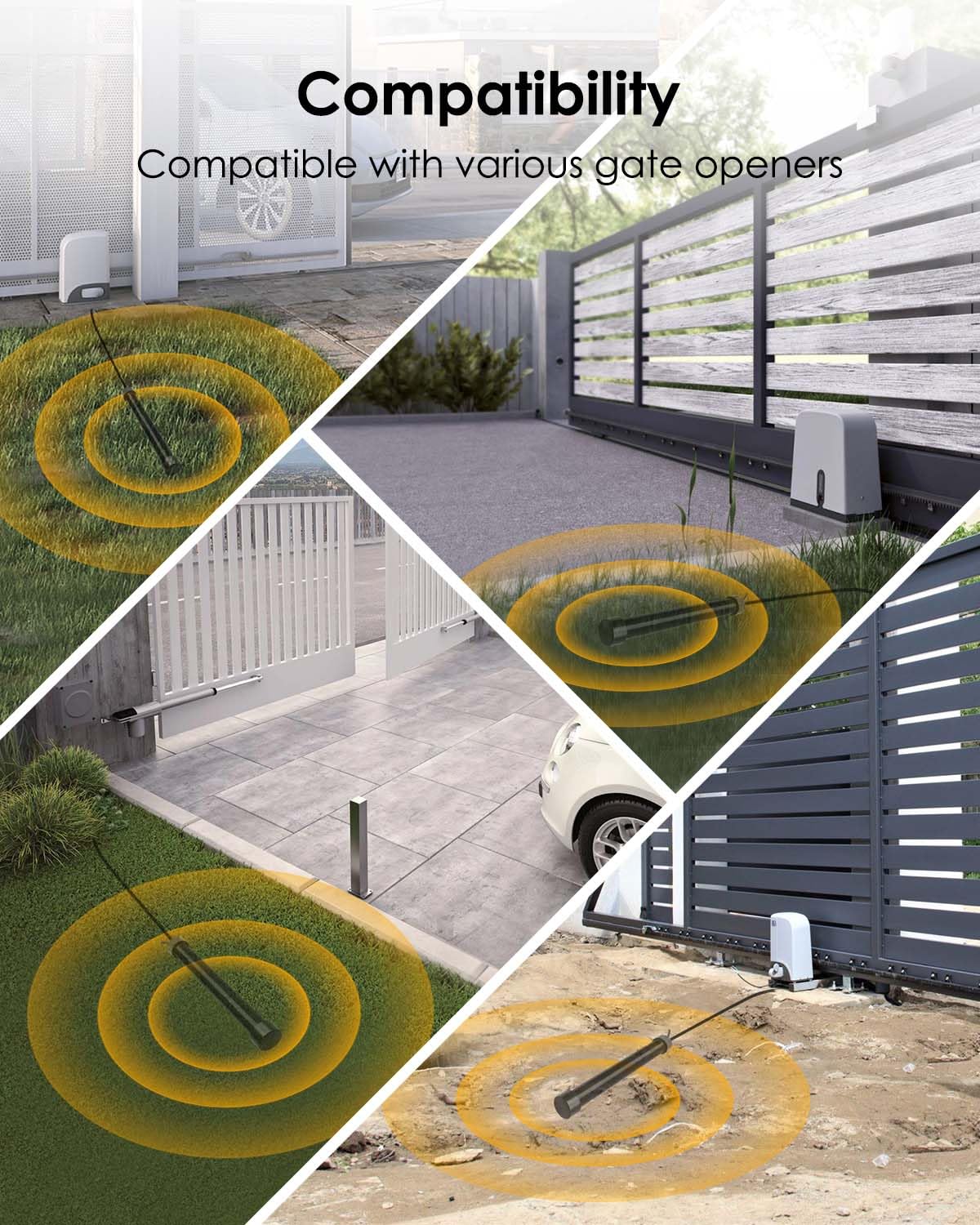 Vehicle Exit Sensor Kit Compatible with Mighty Mule Ghost Controls liftMaster Vehicle Door Opening Systems, Exit Wand Car Detector Gate Open Automatically with 50 ft Cable Five Wire Universally