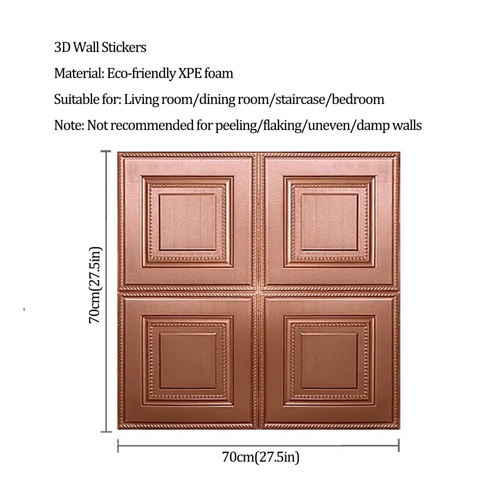 Pannelli murali 3D autoadesivi, rivestimento murale effetto pietra | Impermeabili per interni, soggiorno e camera da letto(Pink,3PCS)