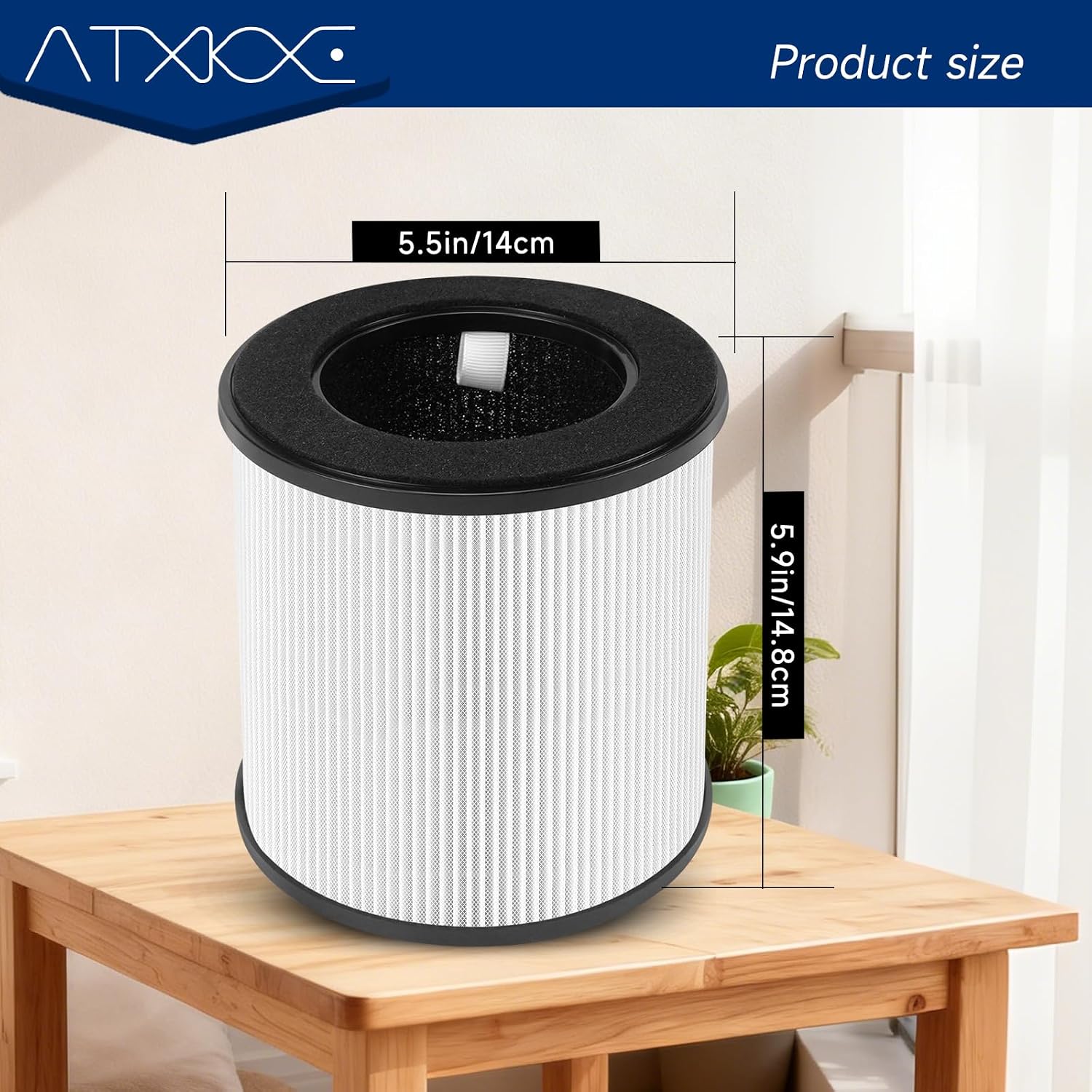 2 Pack B-D02L M05 Replacement Filter Fit for MOOKA Air Purifier