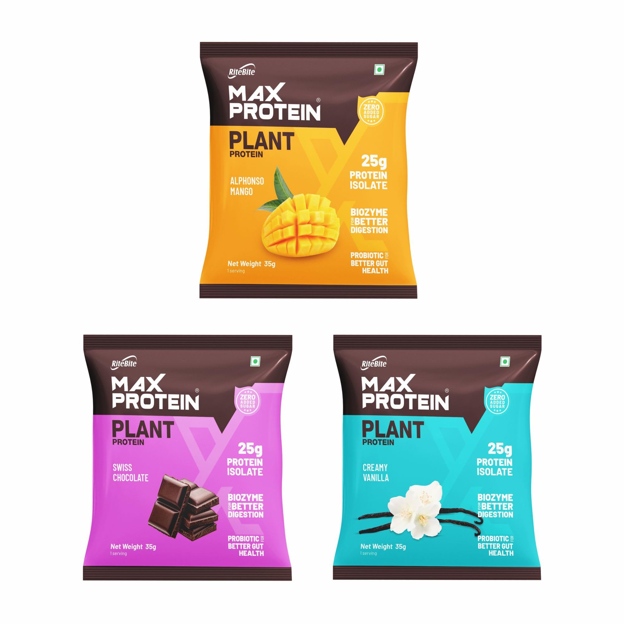 RiteBite Max Protein Plant Protein Trial Pack | 25g Protein Isolate | 3 Single Serve Sachets, 35g each (B0D87BY3PX) Amazon Price History, Amazon Price Tracker