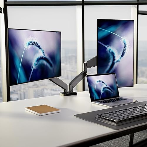 Miniatura 8 de Mount-It! Soporte de escritorio para monitor dual con brazos de resorte de gas de movimiento completo