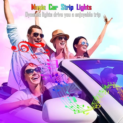 Miniatura 2 de Luces interiores para automóvil, luces LED para automóvil con aplicación y control remoto, luces interiores RGB para automóvil con modo de bricolaje