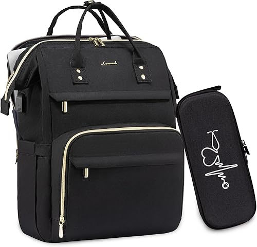LOVEVOOK Mochila para laptop para mujer, bolsa de trabajo para laptop, elegante mochila para profesores, bolsas de computadora de negocios, mochila