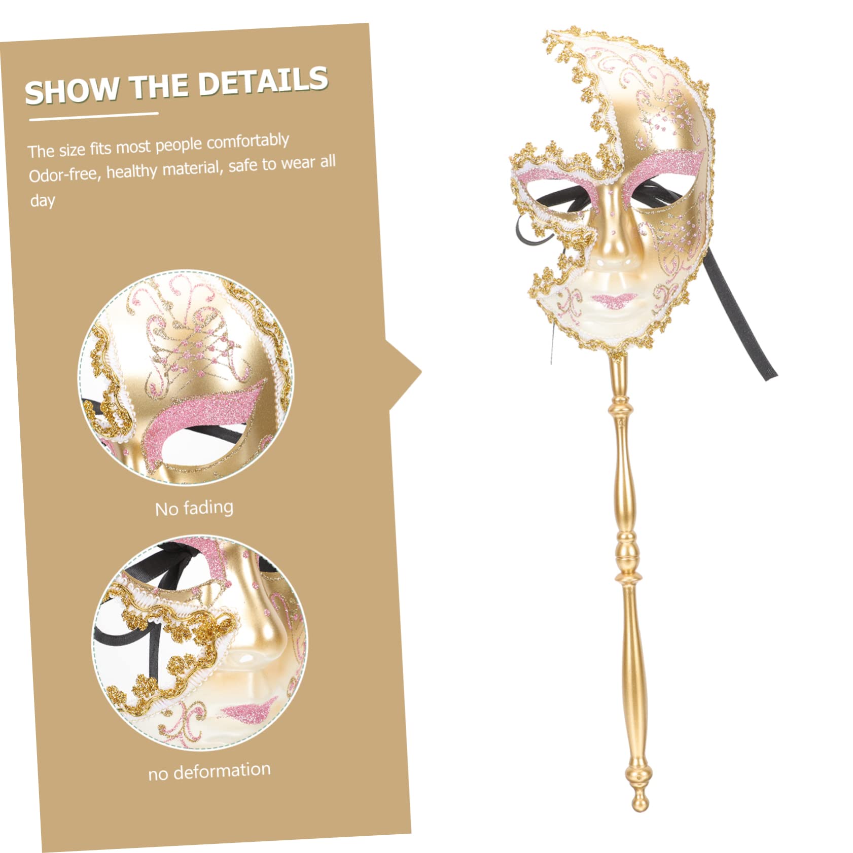 SOIMISS 3stücke Masquerade Stick Halbseitige Augenmaske Für Und Cosplay Handheld-dekoration Für Partys Und Hochzeiten Für Und Besondere Anlässe